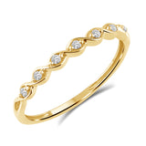 Tvinnet Diamantring i Hvitt/Gult Gull, 0.10CT TWSI