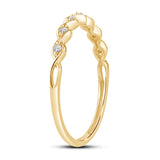 Tvinnet Diamantring i Hvitt/Gult Gull, 0.10CT TWSI
