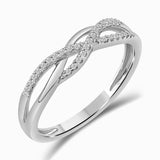 Diamantring i hvitt gull, 0.12ct TW/S