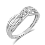 Diamantring i hvitt gull, 0.10ct TW/S