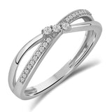 Diamantring i hvitt gull, 0.12ct TW/S