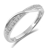 Diamantring i hvitt gull, 0.12ct TW/S