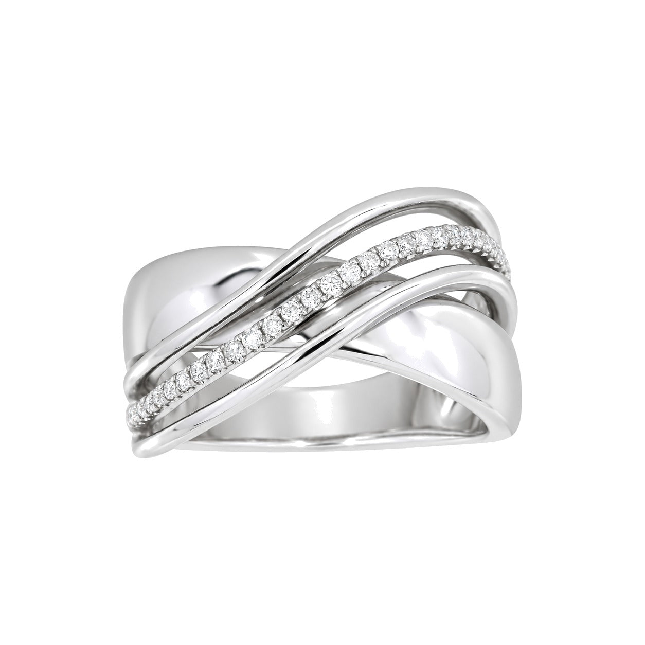 Diamantring i Hvitt/Gult Gull, 0,20 ct TW/SI – Diamanthuset