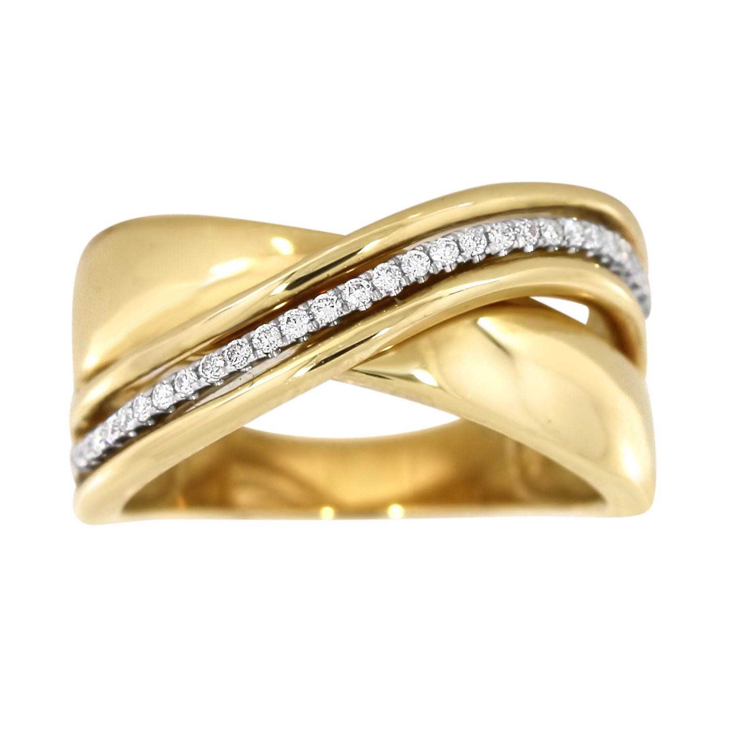 Diamantring i Hvitt/Gult Gull, 0.20CT TWSI