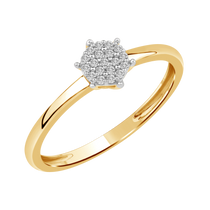 Diamantring i Hvitt/Gult Gull 0.10 tw/si – Diamanthuset