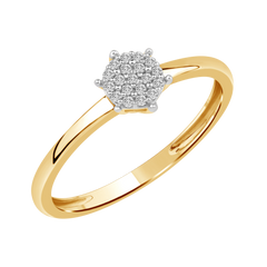 Diamantring i Hvitt/Gult Gull 0.10 tw/si