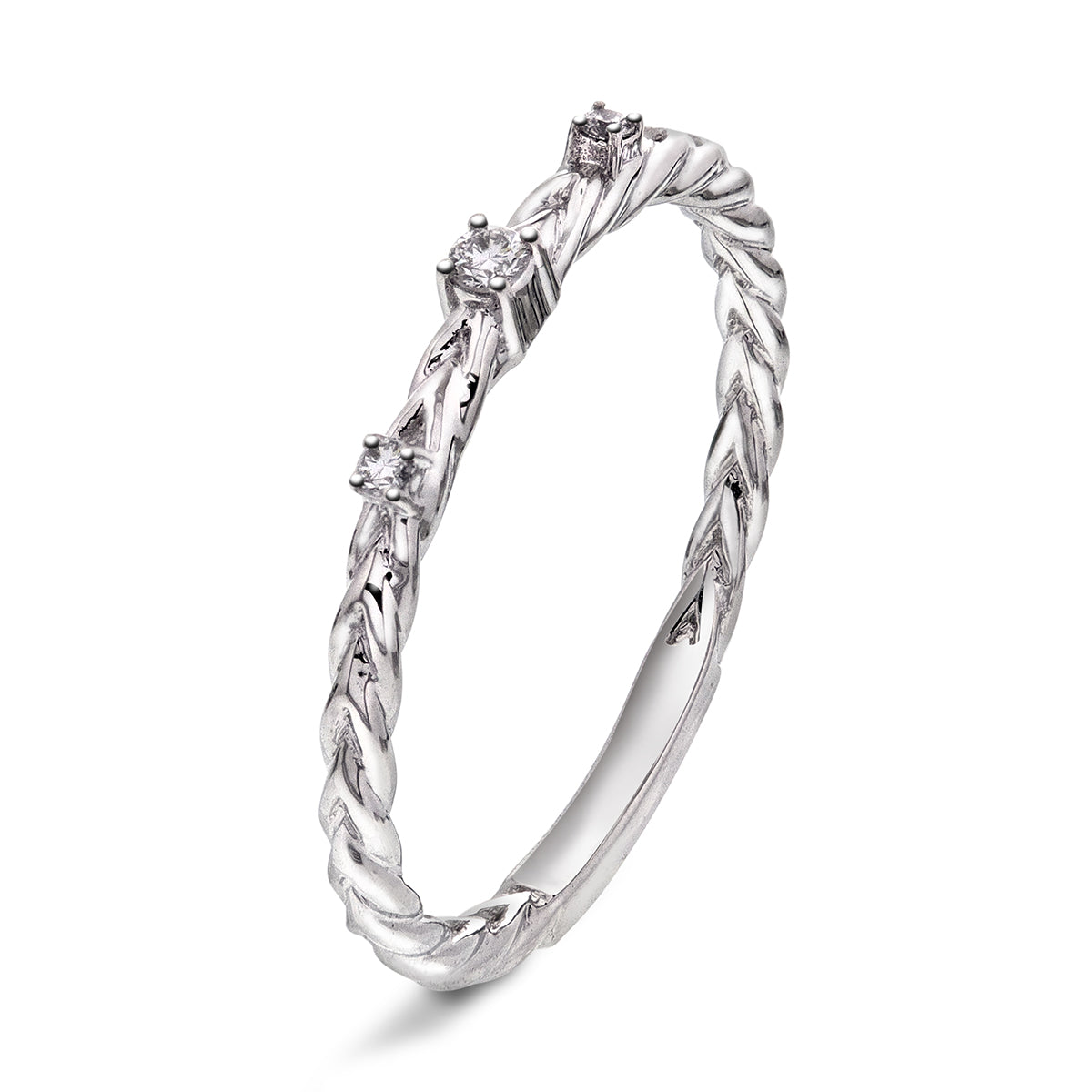 Diamantring i Hvitt/Gult Gull, 0.05CT TWSI