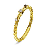Diamantring i Hvitt/Gult Gull, 0.05CT TWSI