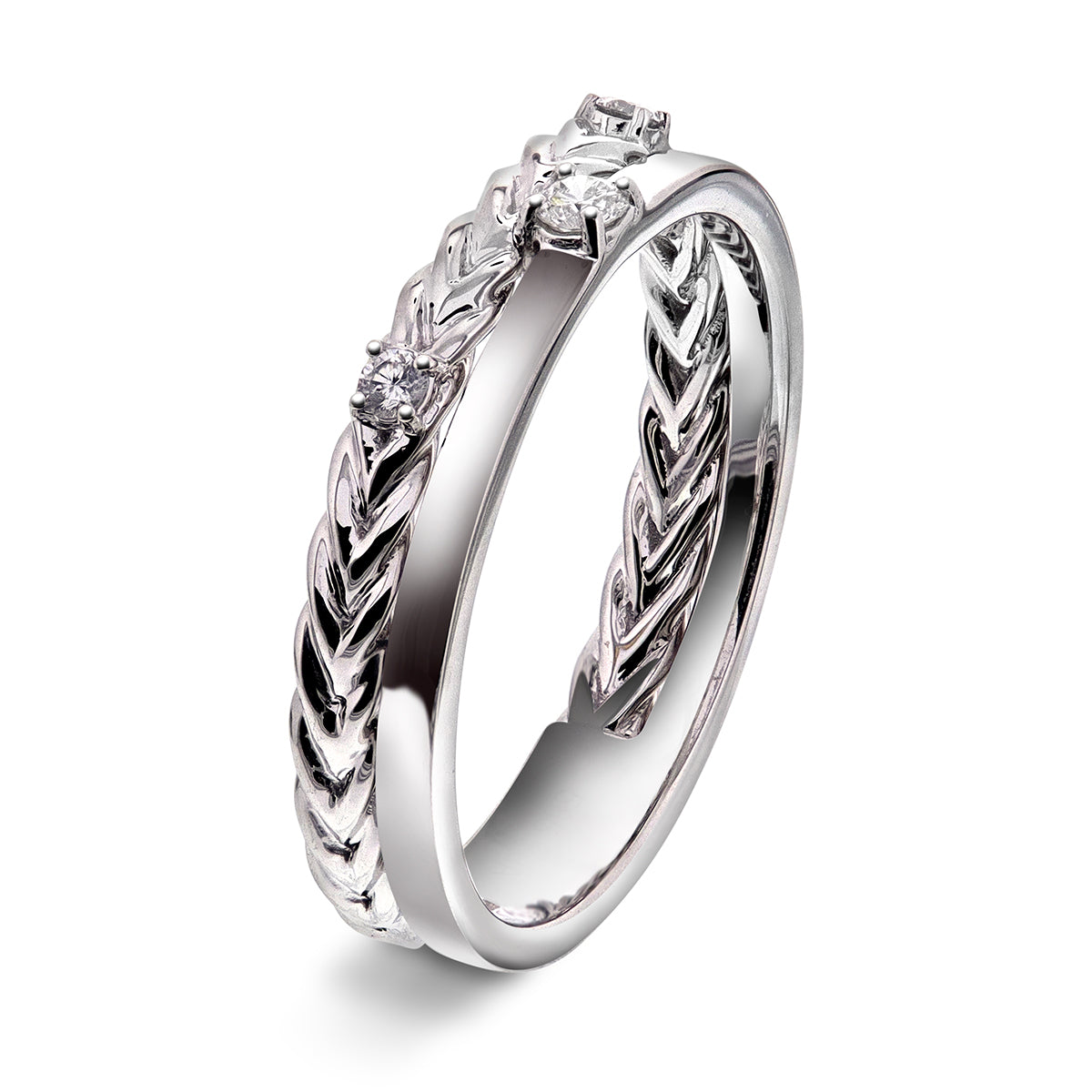 Diamantring i Hvitt/Gult Gull, 0.10CT TWSI