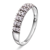 Dobbel rekkering i Gult/Hvitt Gull med to rader diamanter , 0.22ct