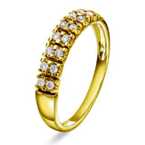Dobbel rekkering i Gult/Hvitt Gull med to rader diamanter , 0.22ct