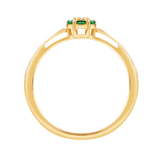 Diamantring i Hvitt/Gult Gull 0.03 tw/si og 0.18ct smaragd