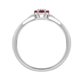 Diamantring i Hvitt/Gult Gull 0.03 tw/si og 0.18ct rubin