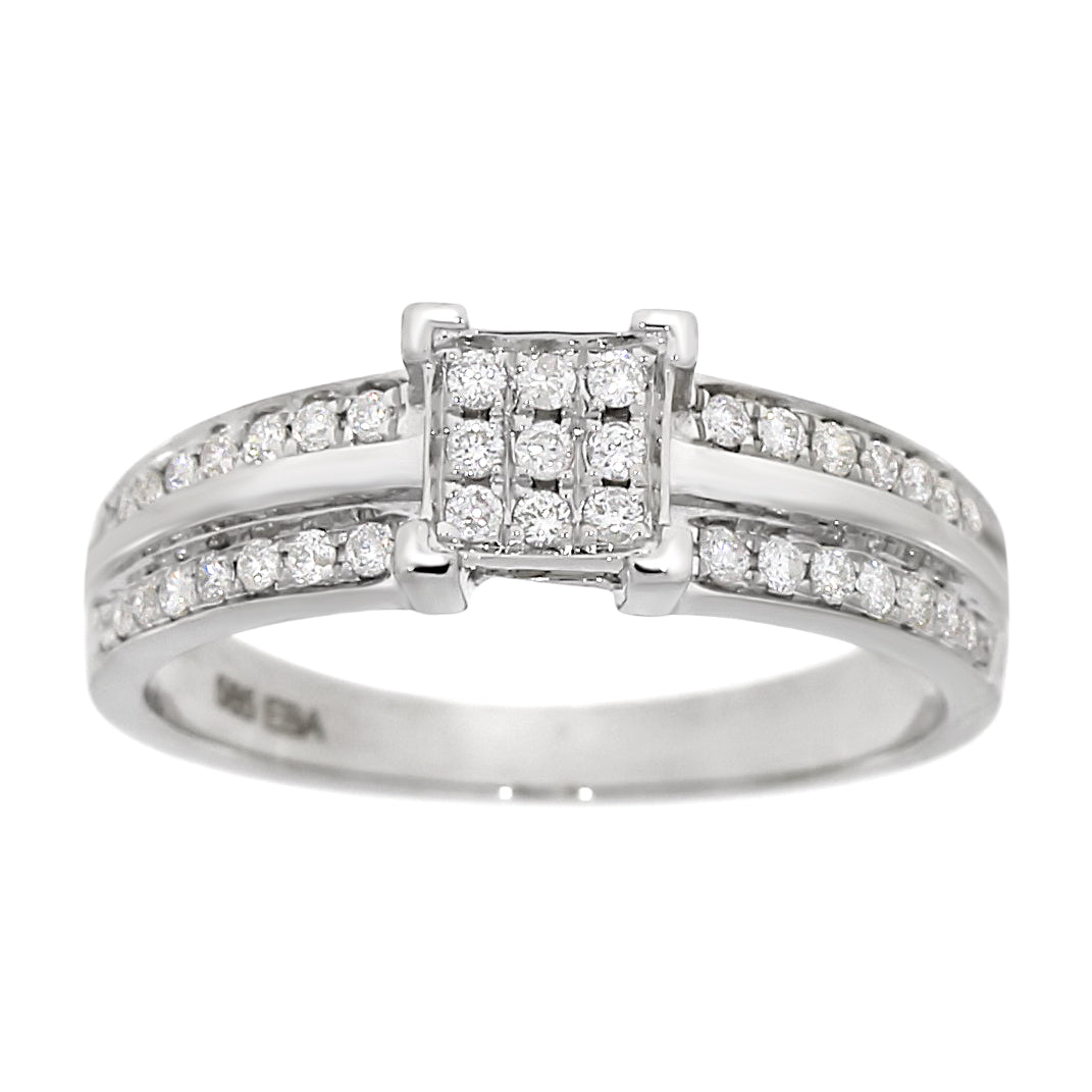 Diamantring i Hvitt/Gult Gull, 0.25CT TWSI