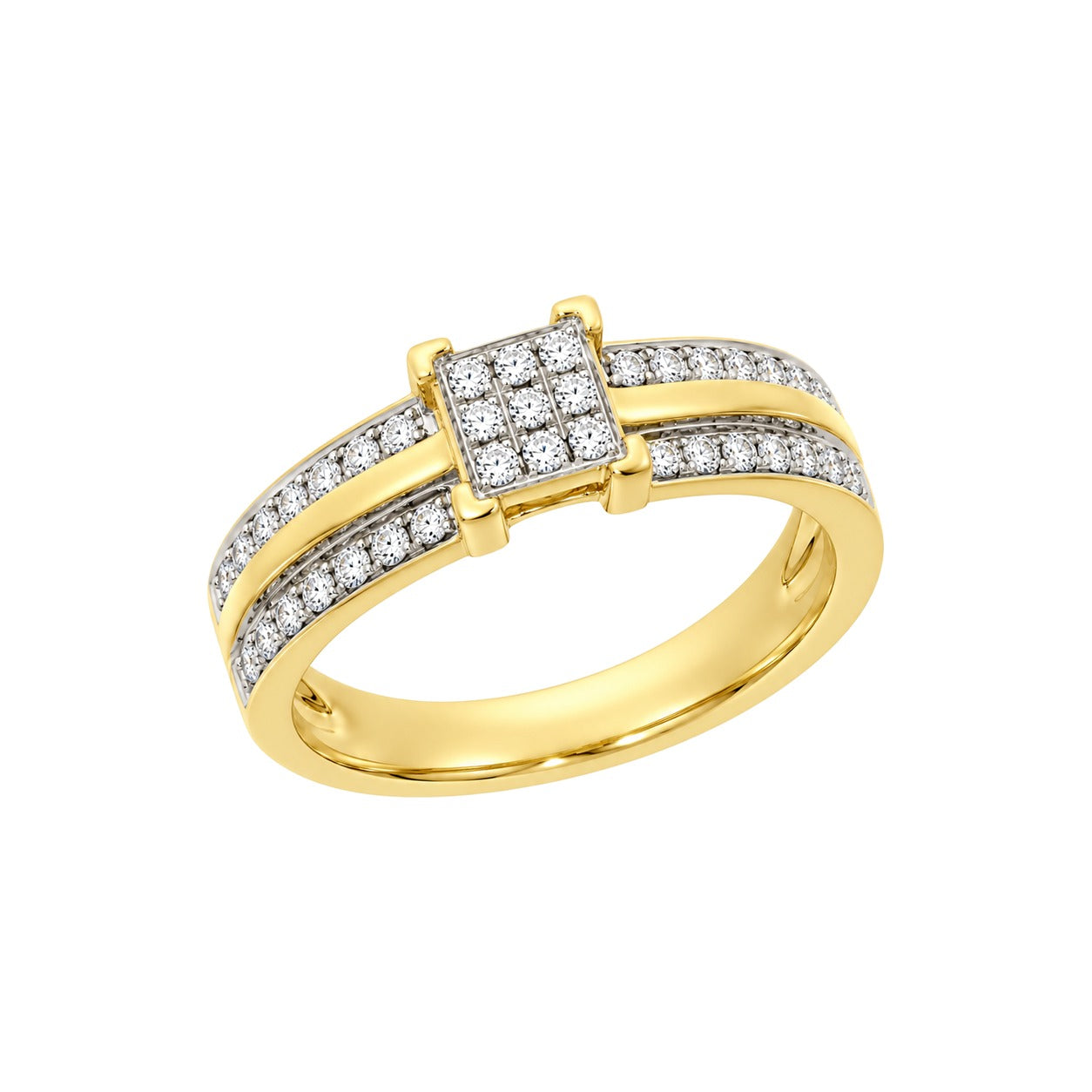 Diamantring i Hvitt/Gult Gull, 0,25 ct TW/SI – Diamanthuset