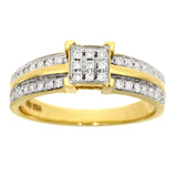Diamantring i Hvitt/Gult Gull, 0.25CT TWSI