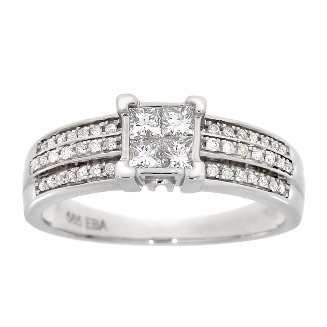 Diamantring i Hvitt/Gult Gull, 0.50CT TWSI
