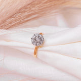 Diamantring i Gult/Hvitt Gull (585) med 0.12ct TW/SI Diamanter