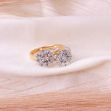 Diamantring i Gult/Hvitt Gull (585) med 0.12ct TW/SI Diamanter