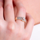 Diamantring i Hvitt/Gult Gull (585) med 0.25ct TW/SI Diamanter