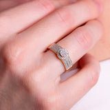 Diamantring i Hvitt/Gult Gull (585) med 0.25ct TW/SI Diamanter