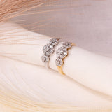 Diamantring i Gult/Hvitt Gull (585) med 0.15ct TW/SI Diamanter