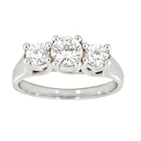 Diamantring i  Hvitt Gull og tre Diamanter 1.00ct TW/SI