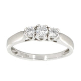 Diamantring i  Hvitt Gull og tre Diamanter 0,25 TW/SI