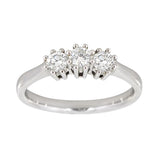 Diamantring i  Hvitt Gull og tre Diamanter 0.30ct TW/SI