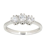 Diamantring i  Hvitt Gull og tre Diamanter 0.60ct TW/SI