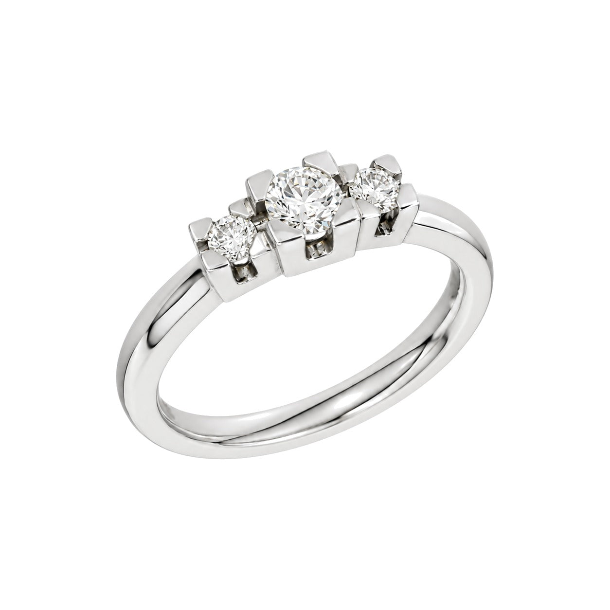 Diamantring Gult/Hvitt Gull og tre diamanter 0,25 ct TW/SI – bilde 2 – Diamanthuset