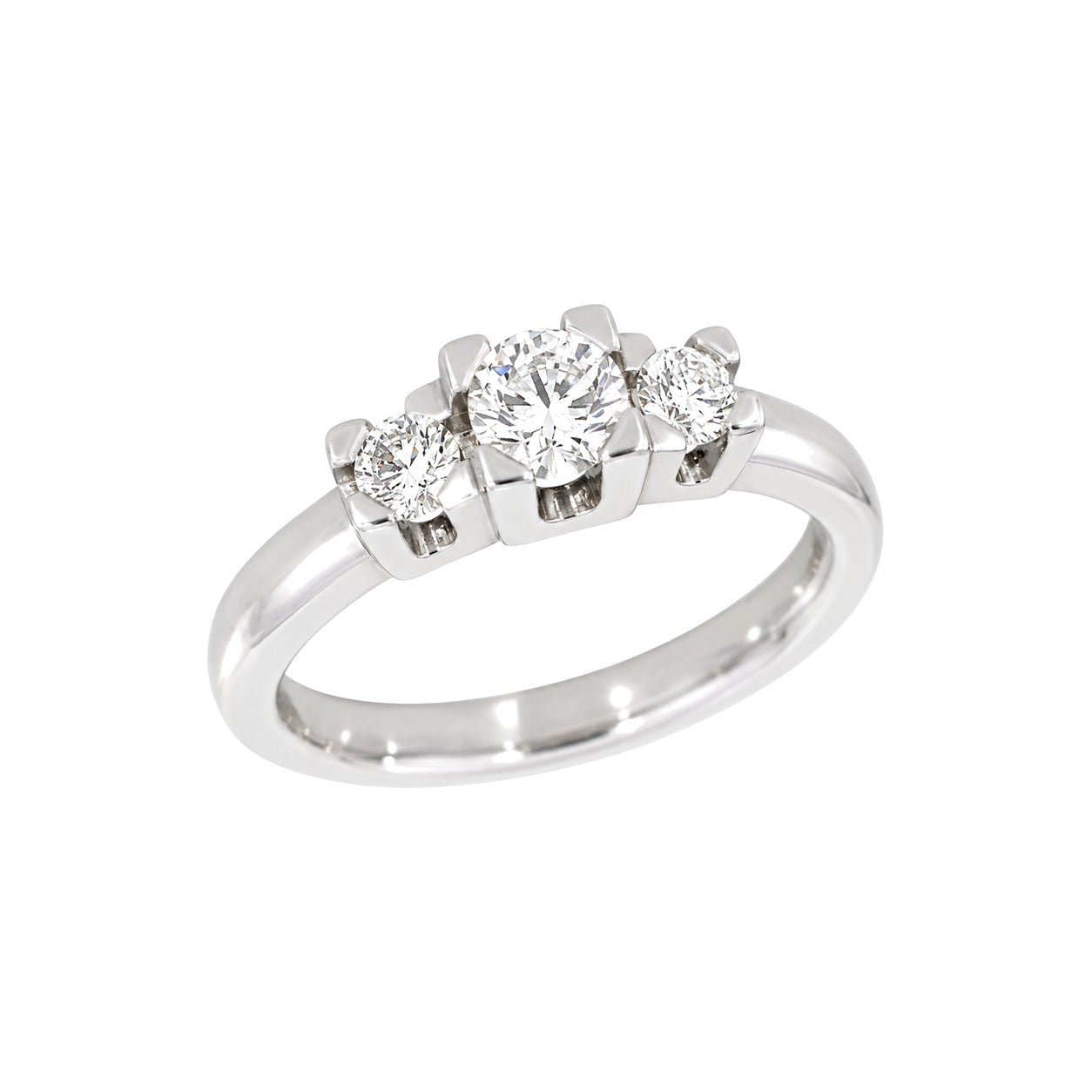 Diamantring i Gult/Hvitt Gull og tre Diamanter 0,75 ct TW/SI – bilde 2 – Diamanthuset