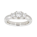 Diamantring i Gult/Hvitt Gull og tre Diamanter 0.75ct TW/SI