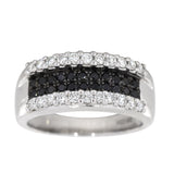 Diamantring i hvitt gull med svarte diamanter, 0.45CT TWSI + 0.60ct BD