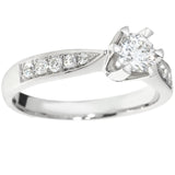 Diamantring i Hvitt Gull (585), 0.35ct TW/SI Diamanter