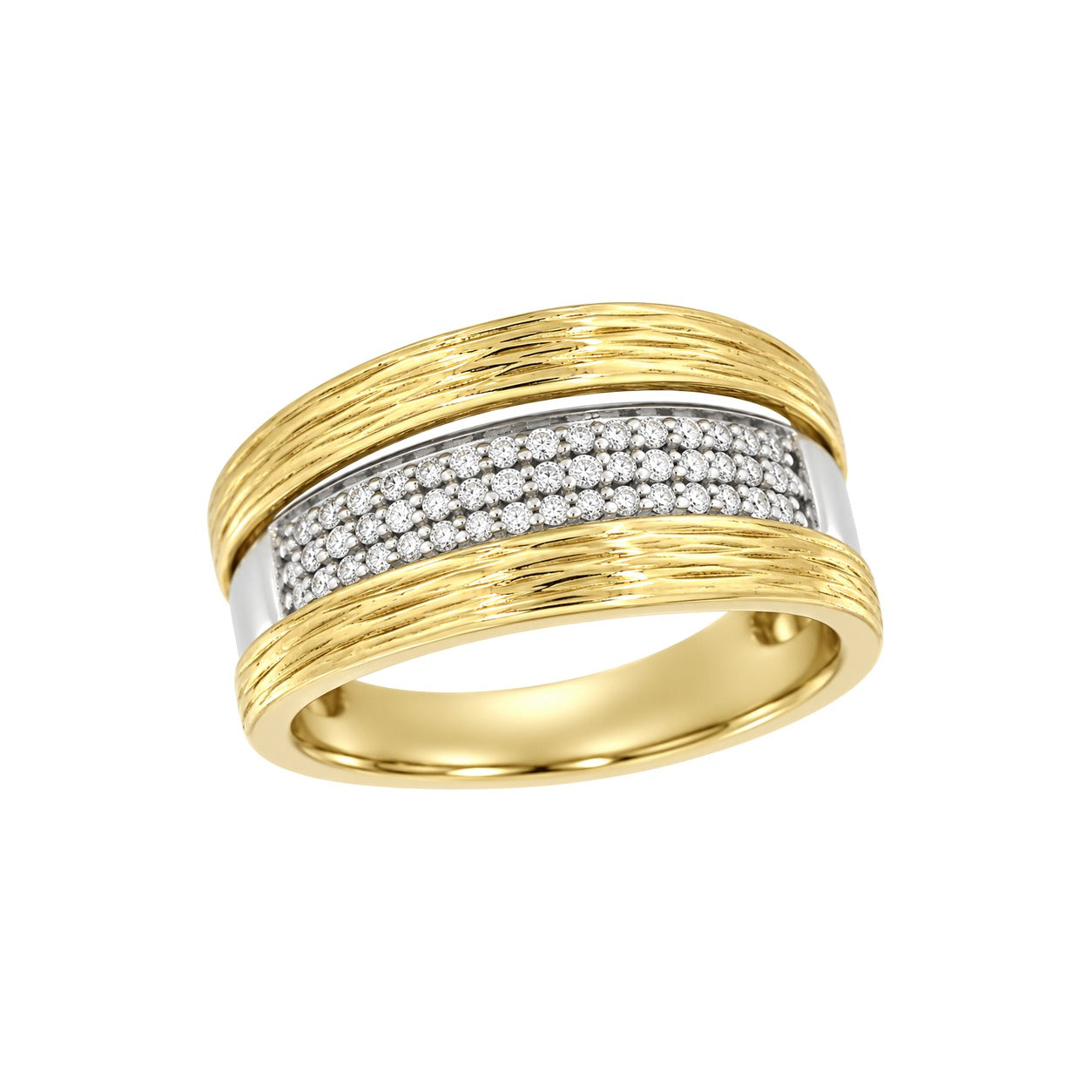 Diamantring i Hvitt/Gult Gull, 0,25 ct TW/SI – Diamanthuset