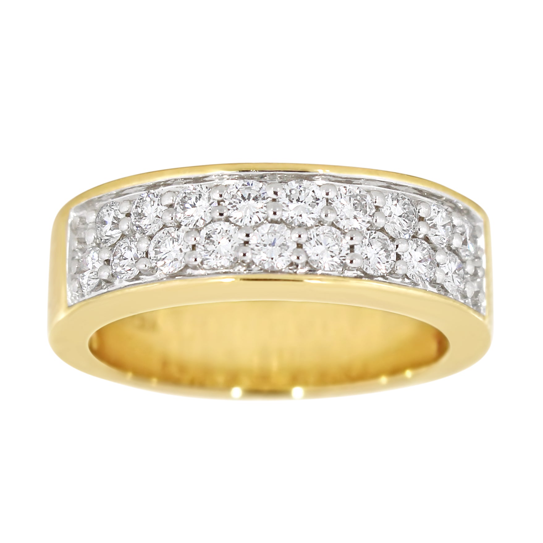 Diamantring i Hvitt/Gult Gull, 1.00CT TWSI