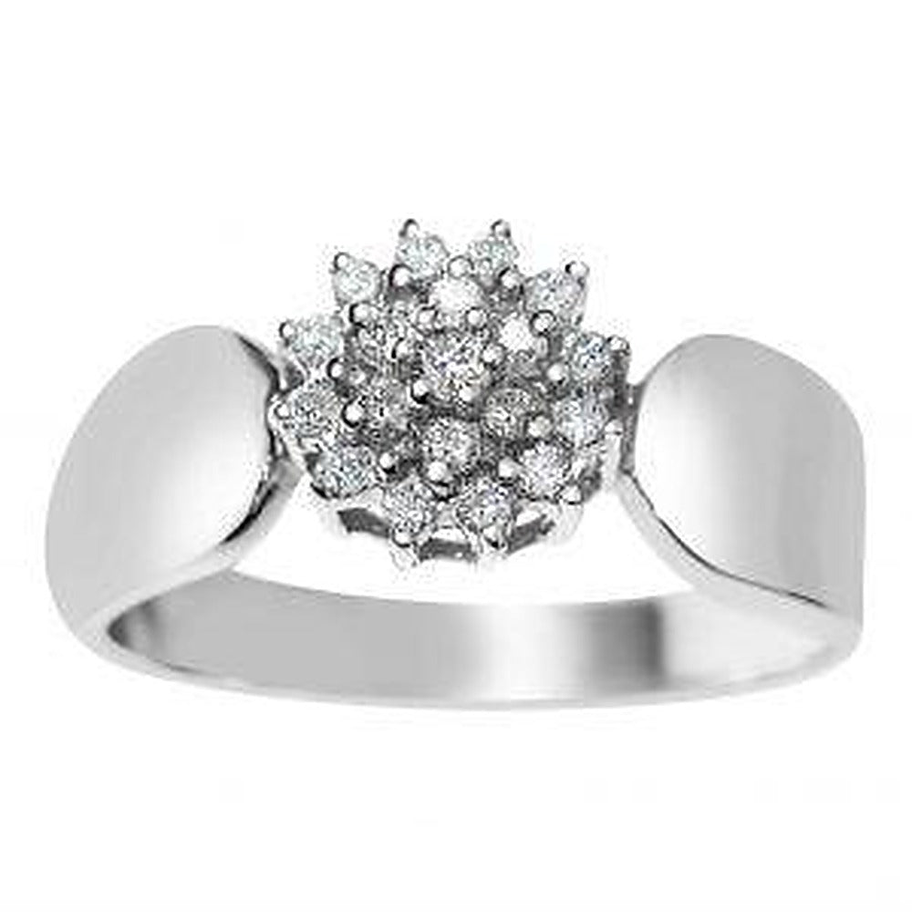 Diamantring Rosett i gult/hvitt gull, 0,25 ct – bilde 2 – Diamanthuset