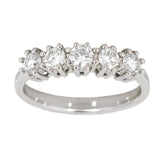 Diamantring i hvitt gull med 5 stener, 0.75ct TW/SI