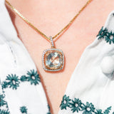 Bloom Diamantanheng i Gult Gull - 0.20ct tw/si Diamanter - 4.10ct Grønn ametyst  - 14kt Gull (585)