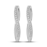 Øreringer i 14kt Hvitt/Gult Gull (585), 0.15ct TW/SI Diamanter