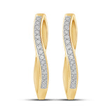 Øreringer i 14kt Hvitt/Gult Gull (585), 0.15ct TW/SI Diamanter