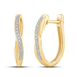 Øreringer i 14kt Hvitt/Gult Gull (585), 0.15ct TW/SI Diamanter