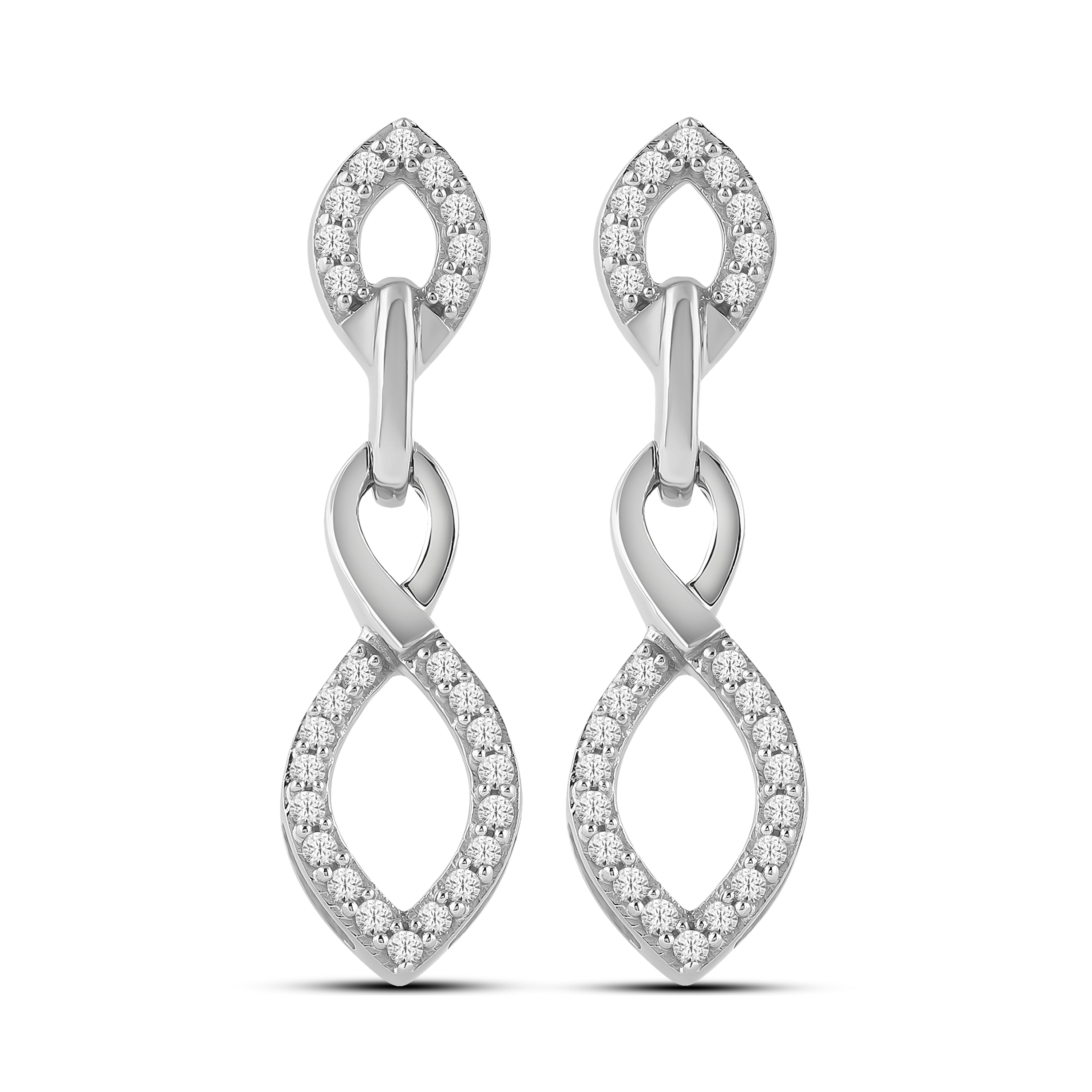 Diamantørepynt i 14kt Hvitt/Gult Gull (585), 0.20ct TW/SI Diamanter