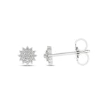 Diamantøredobber rosett i Hvitt/Gult Gull, 0.12ct TW Si