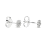 Diamantøredobber rosett i Hvitt/Gult Gull, 0.12ct TW Si