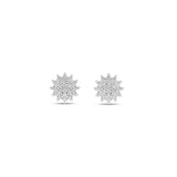 Diamantøredobber rosett i Hvitt/Gult Gull, 0.12ct TW Si