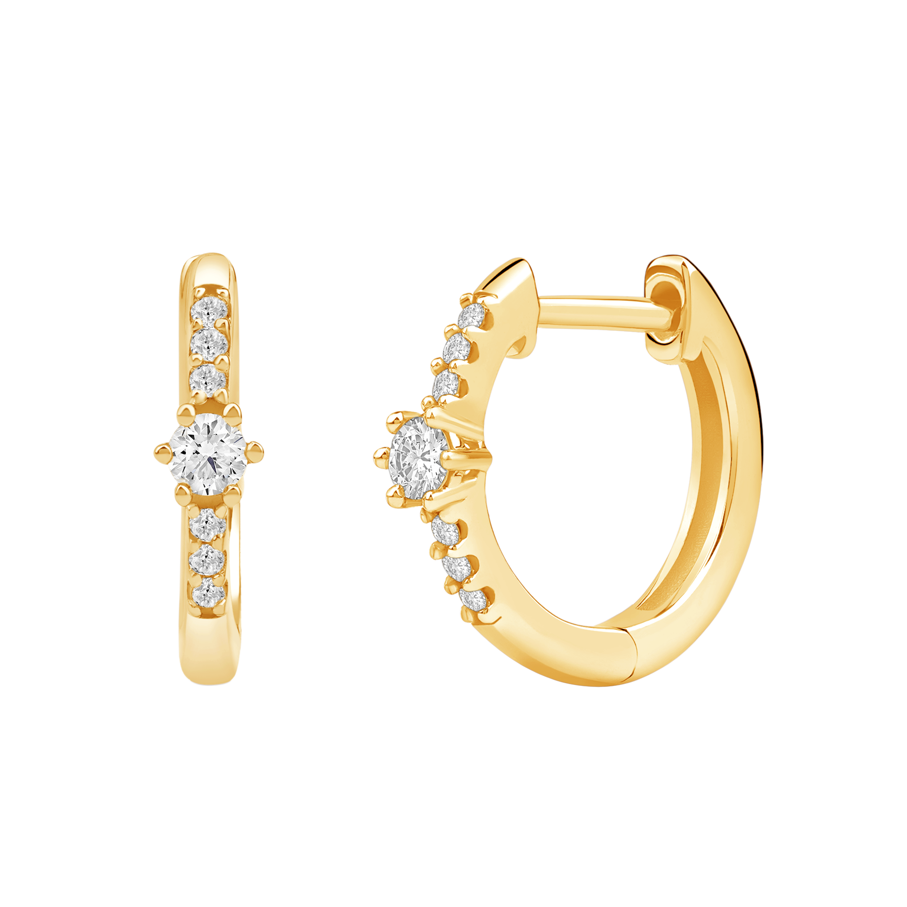 Diamantørepynt i Gult/Hvitt Gull, 0.20ct TWSi