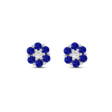 Diamanørepynt i Gult/Hvitt Gull, 0.05ct TWSi og 0.40ct safir