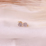 Diamantørepynt i Gult/Hvitt Gull (585) Med 0.08ct TW/SI Diamanter